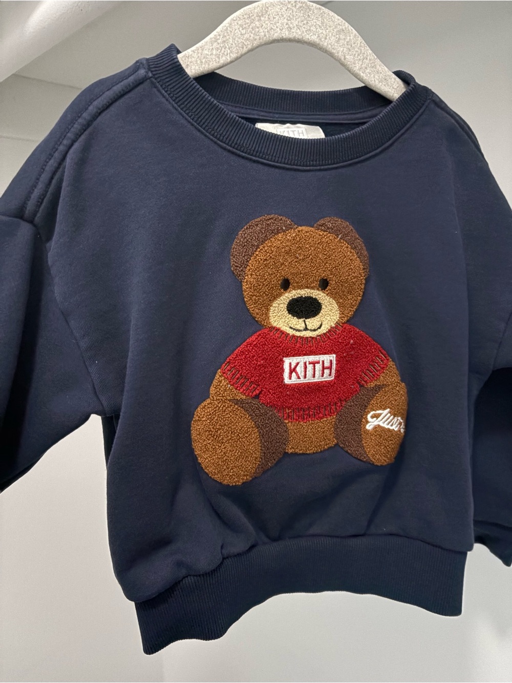 Kith Navy Sweatshirt with Teddy Patch - Red Brown